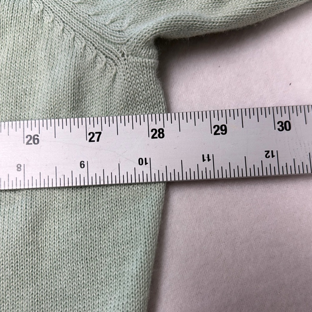 Storybook Knits Pastel Green Cardigan Floral Embroidery Sequins Plus Size 3X - Picture 10 of 12
